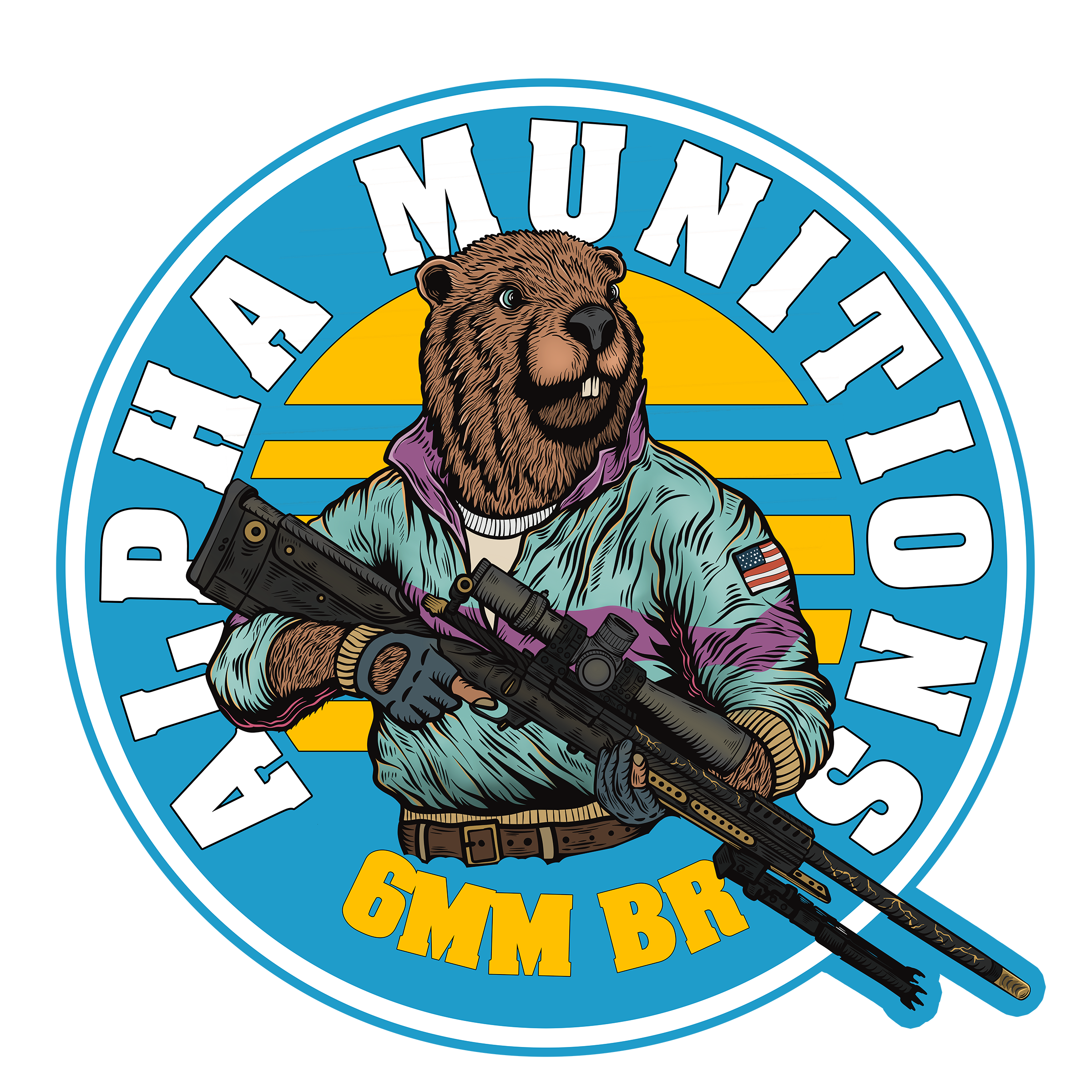 6mm 80's BR Beaver Sticker | Alpha Munitions