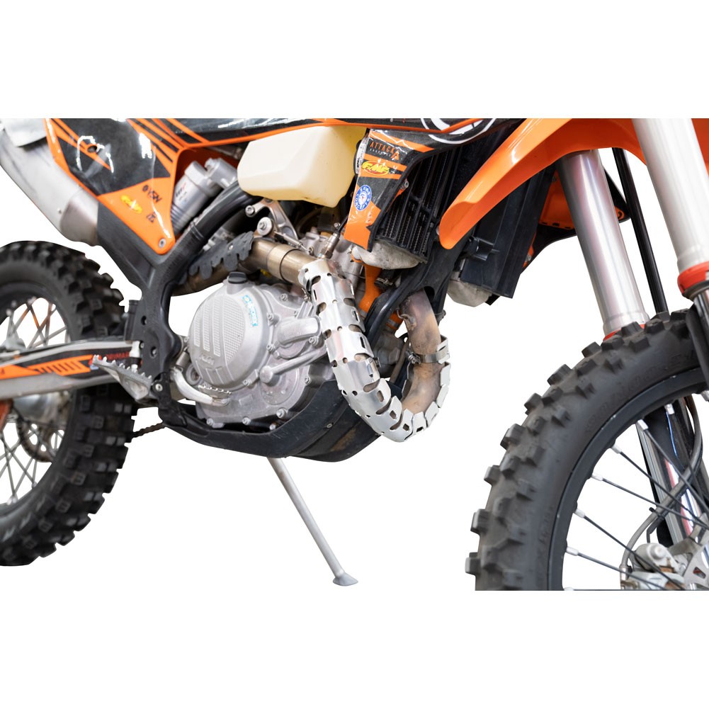 Tusk Aluminum Pipe Guard For 2-Stroke Dirt Bikes – Silver, Durable & Lightweight